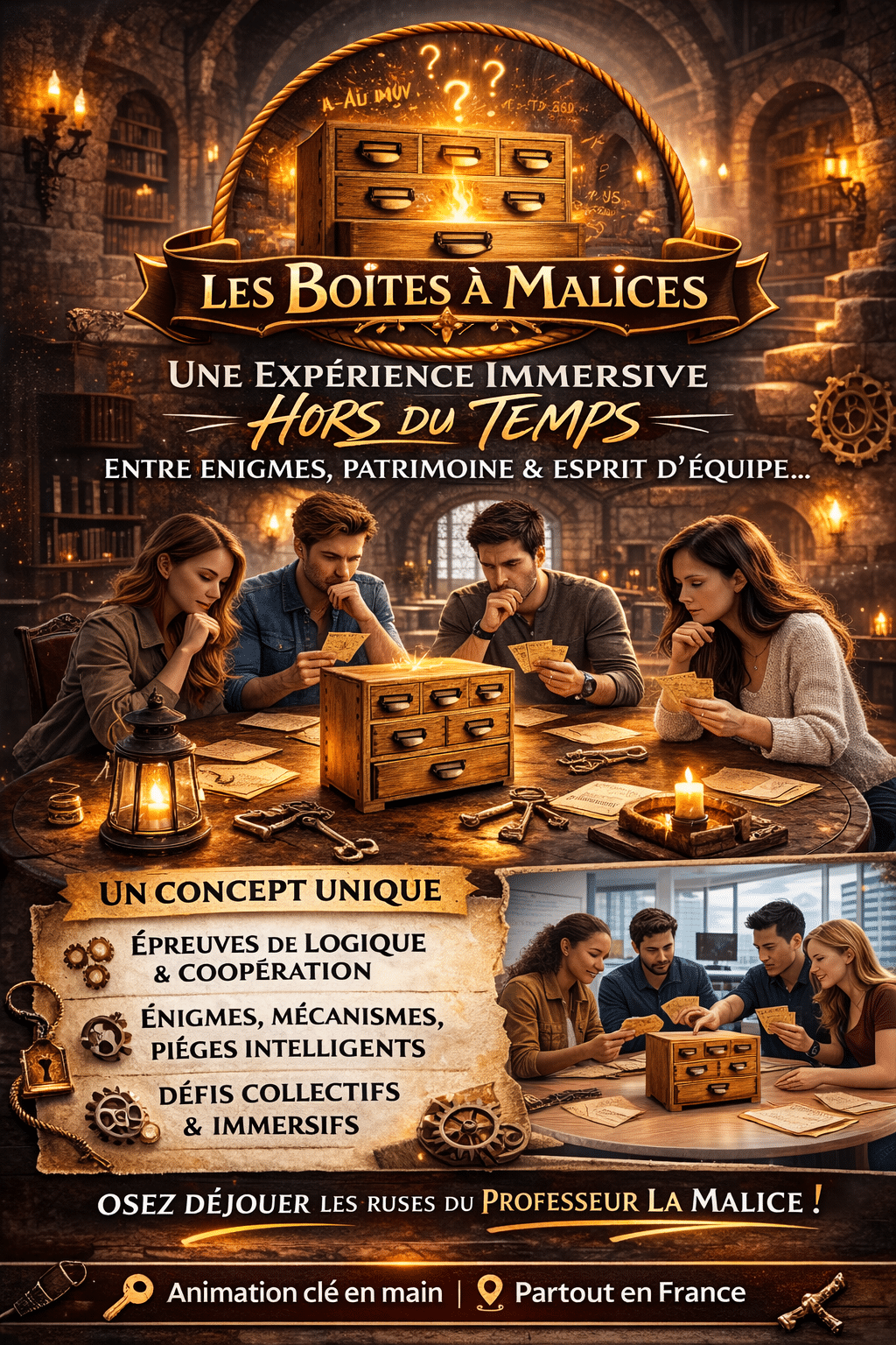 Plaquette Les Boites a Malices Copyright © Pleinvol.fr Malice academy.com recto