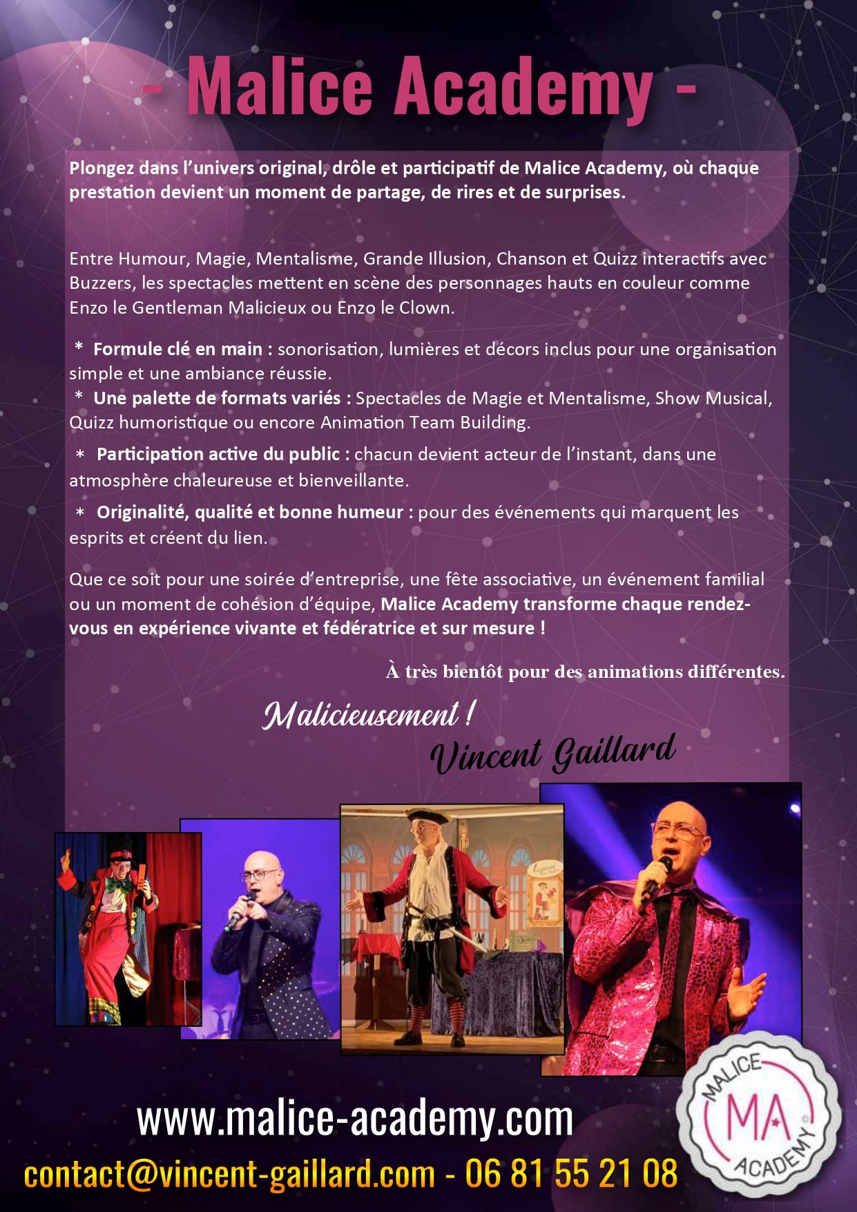 Plaquette Malice Academy by Vincent Gaillard page 0001