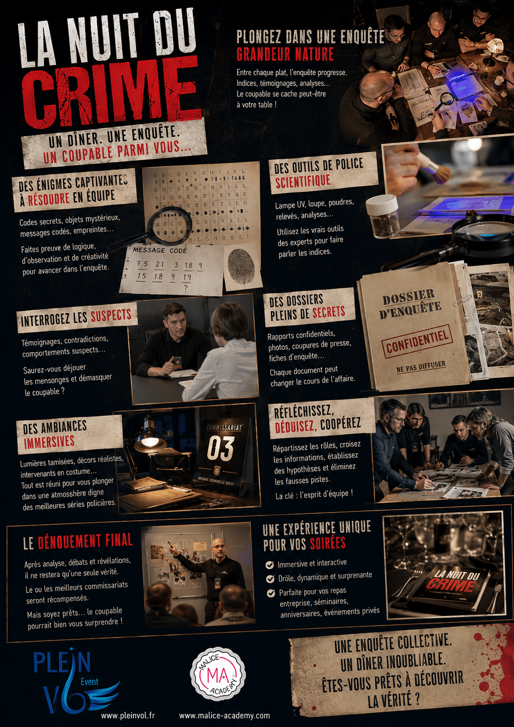Affiche la nuit du crime by pleinvol.fr et www.malice academy.com 2