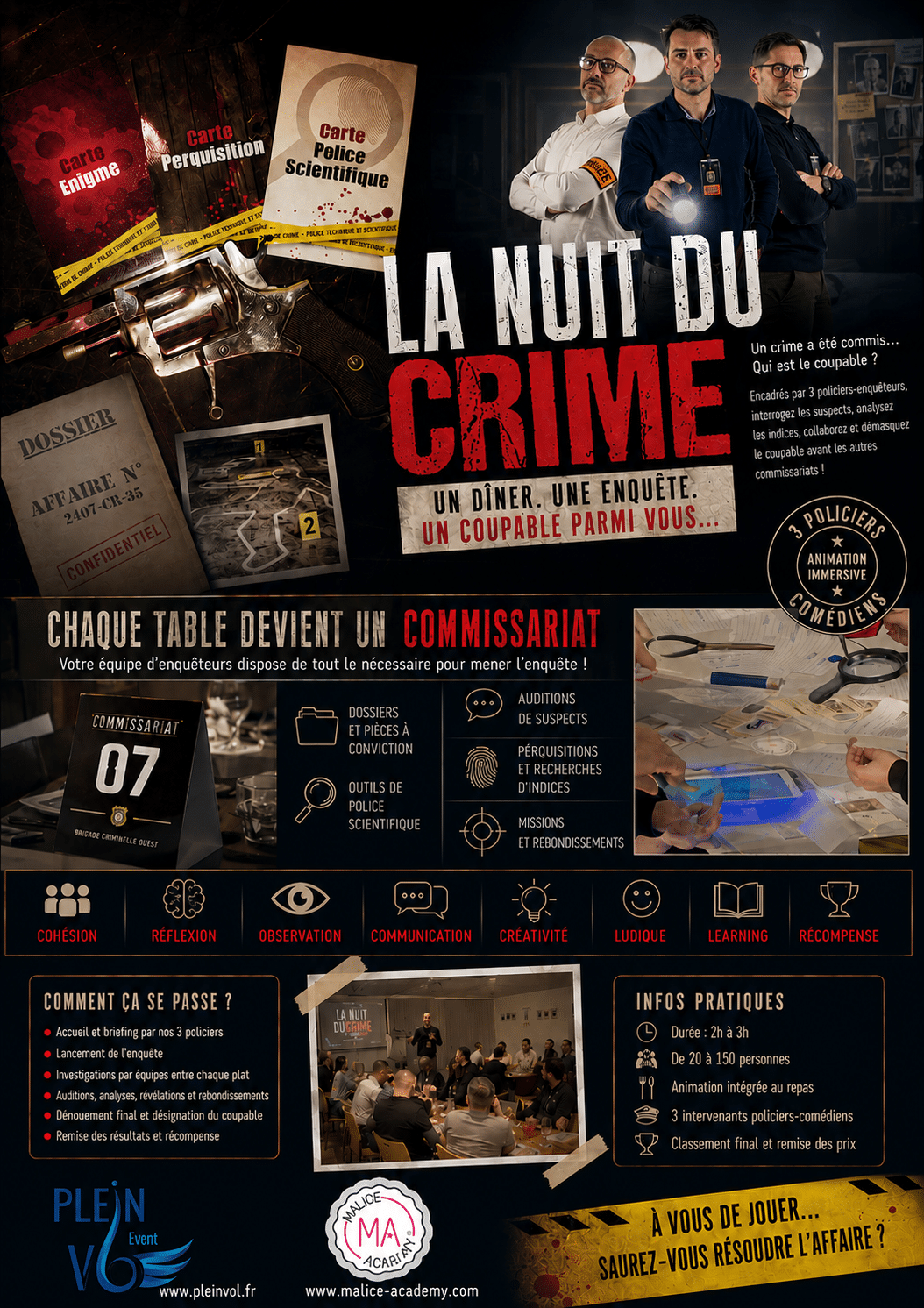 affiche la nuit du crime by pleinvol.fr et malice academy.com