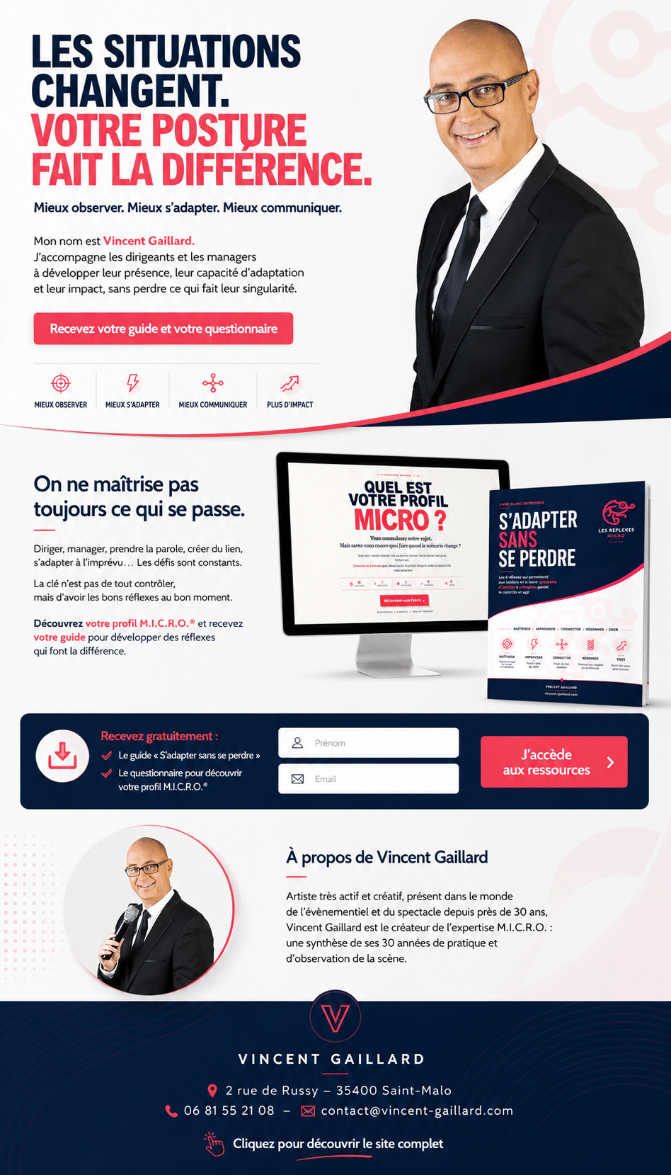 Page Site Vincent Gaillard Formations et Conference